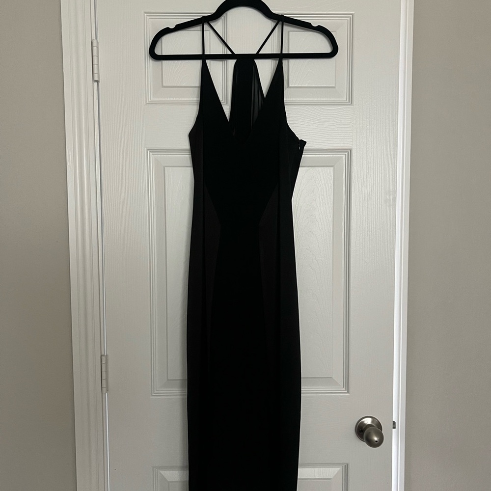 Halston Heritage Elegant Black Backless Dress